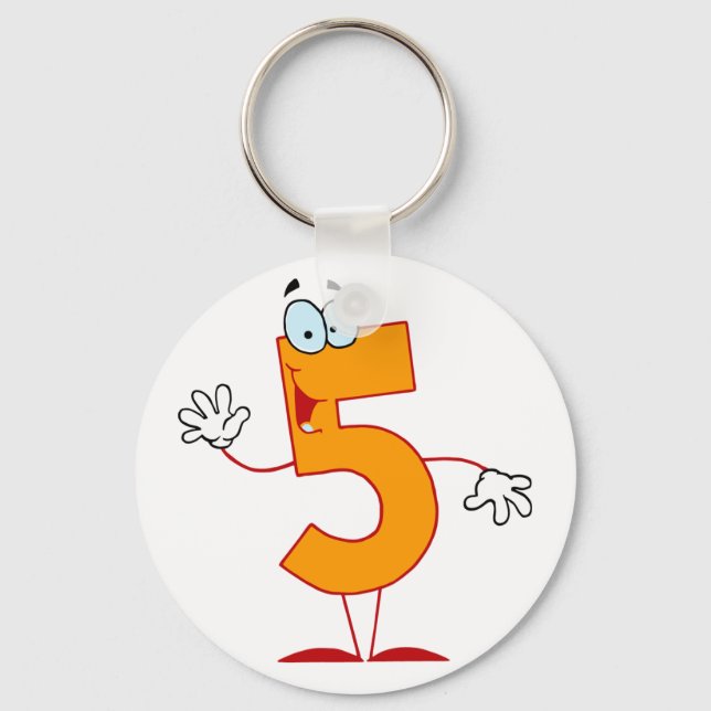 Orange Number 5 Keychain (Front)