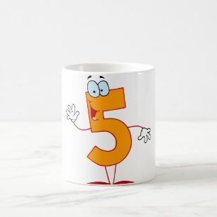 Orange Number 5 Mug