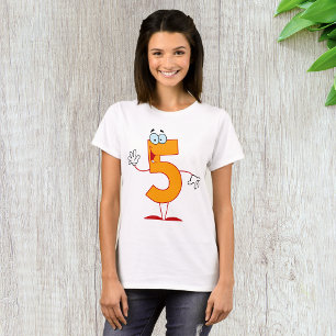 Orange Number 5 Womens T-Shirt