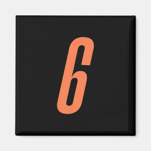 Orange Number 6 7 Funny Meme Halloween Matching Co Magnet