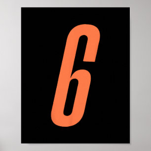 Orange Number 6 7 Funny Meme Halloween Matching Co Poster