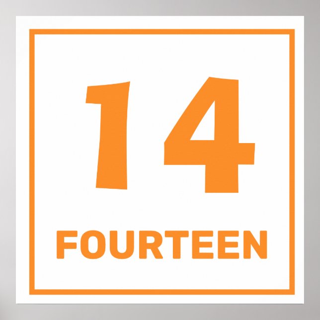 Orange number fourteen Poster (Front)