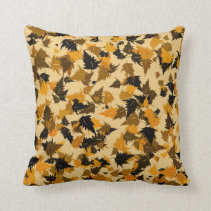 Orange Oak Leaves Cushion