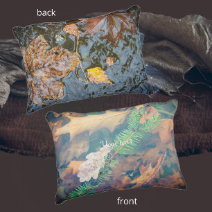 Orange oak leaves under the water decorative cushion