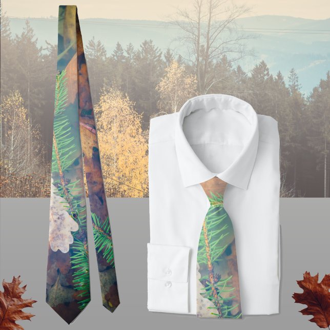 Orange oak leaves under the water  tie (Creator Uploaded)