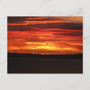 Orange Ocean Sunset Photography Postcard
