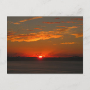 Orange Ocean Sunset Photography Postcard