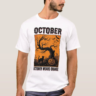 Orange October Halloween Vintage Spooky Shirt Desi