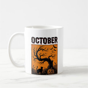 Orange October Halloween Vintage Spooky Shirt Desi Coffee Mug