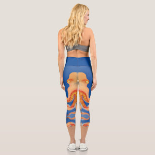 orange octopus capri leggings