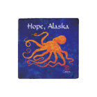 Orange Octopus, Hope - Marble Magnet
