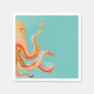 orange octopus napkin