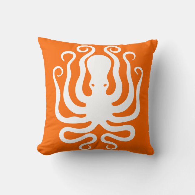 ORANGE OCTOPUS PILLOW SERIES. OTHER COLORS AVAIL. (Front)