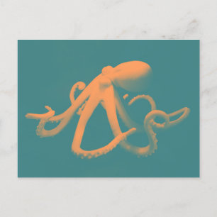 Orange Octopus Postcard