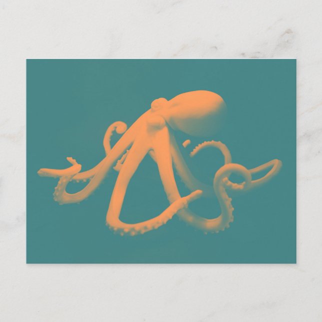 Orange Octopus Postcard (Front)