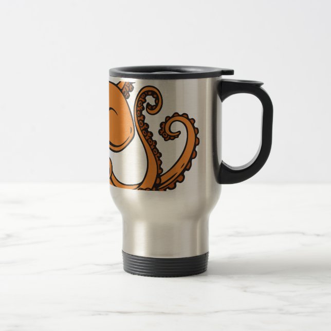 Orange Octopus Travel Mug (Right)