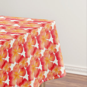 Orange Oleander Floral Pattern Tablecloth