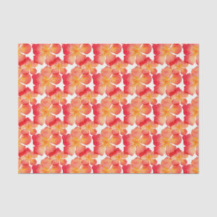 Orange Oleander Floral Pattern Tissue Paper