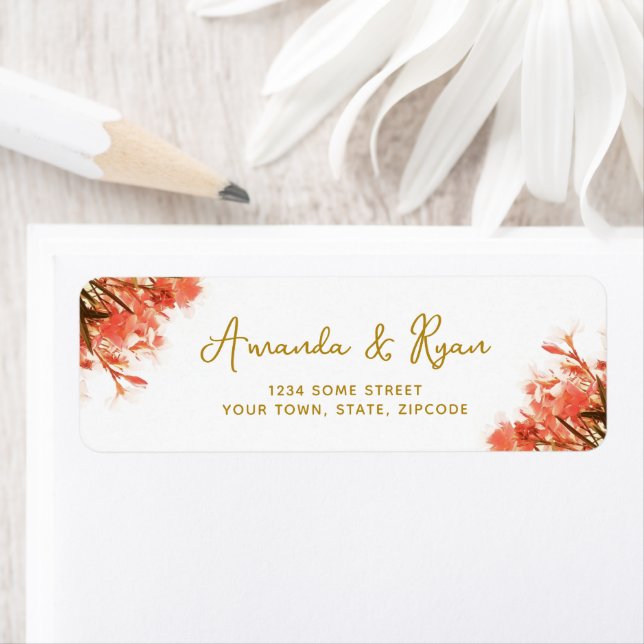 Orange Oleander Flowers Floral Return Address  (Insitu)