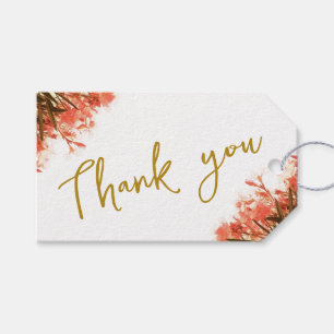 Orange Oleander Flowers on Beach Wedding Thank you Gift Tags