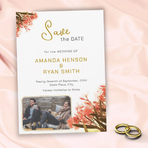 Orange Oleander Flowers Photo Wedding Save The Date