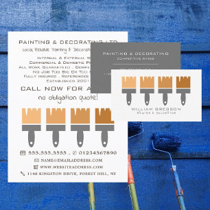 Orange Ombre Brushes, Painter & Decorator Business Card