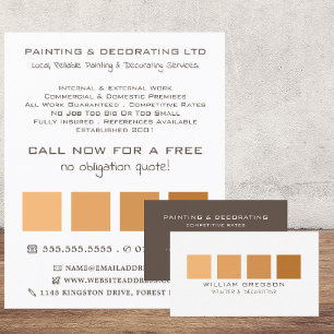 Orange Ombre Squares, Painter & Decorator Business Card