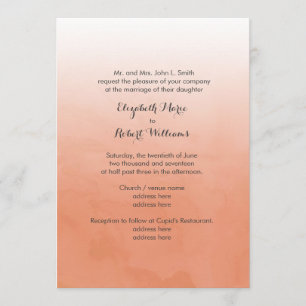 Orange Ombre Watercolor Invitation
