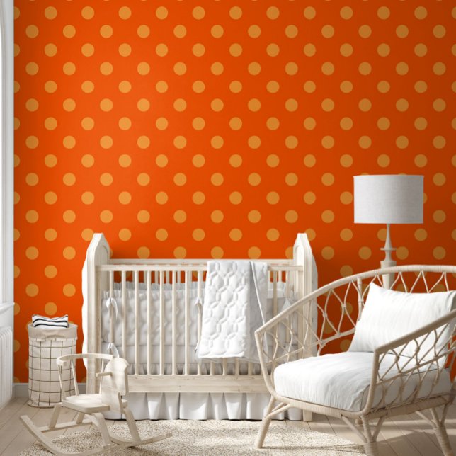 Orange On Deep Orange Polka Dots Pattern Design  Wallpaper (Creator Uploaded)