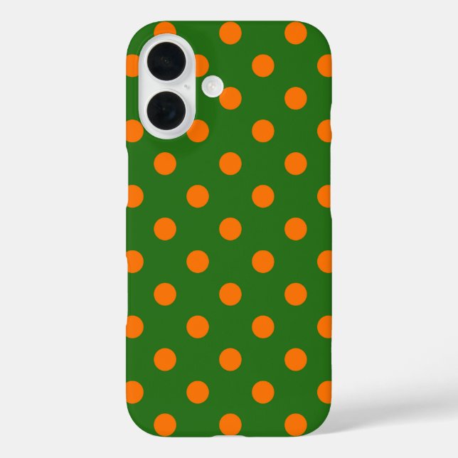 Orange On Green Polka Dots Pattern Design  Case-Mate iPhone Case (Back)