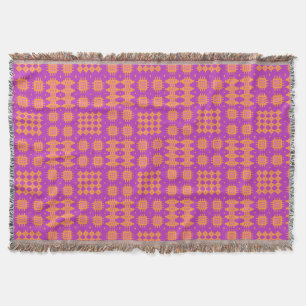 Orange on Magenta Welsh Tapestry Pattern Blanket