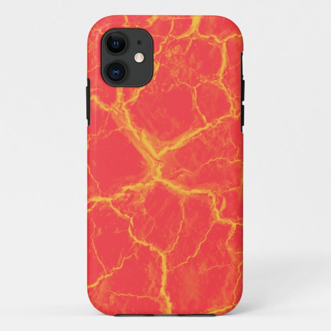 Orange on Red Cracks iPhone 5 Case (Back)