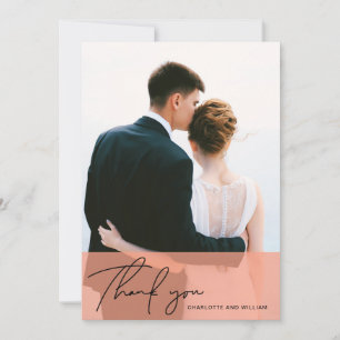 Orange Opaque   Thank You Wedding Card