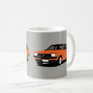 Orange Opel Kadett C Coupé - two images Coffee Mug