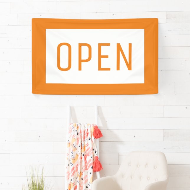 ORANGE OPEN SIGN BANNER (Insitu)