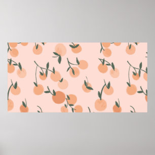 Orange or cherry pattern illustration by freehand  poster