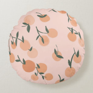 Orange or cherry pattern illustration by freehand round cushion