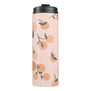 Orange or cherry pattern illustration by freehand thermal tumbler