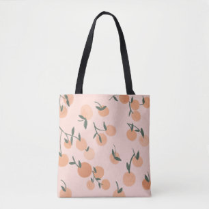 Orange or cherry pattern illustration by freehand  tote bag