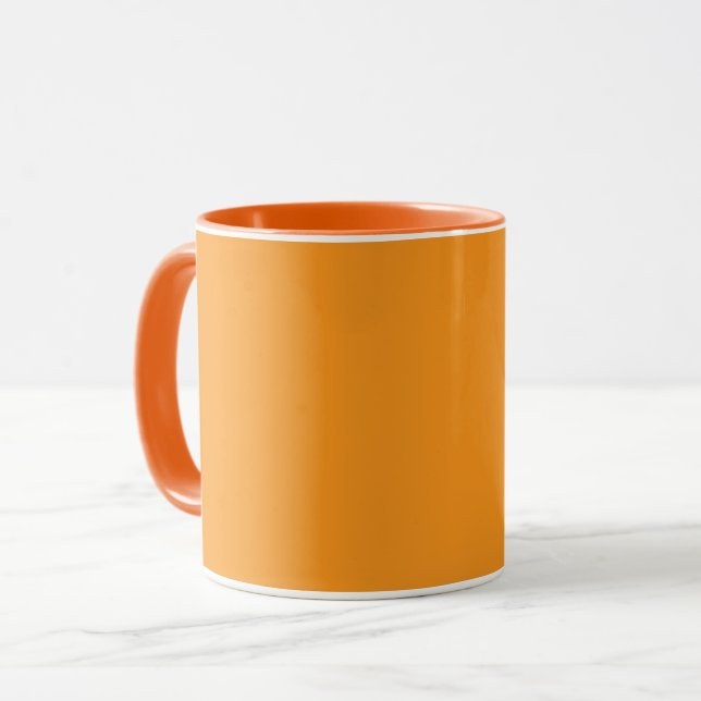 Orange-orange, solid colour, mug (Front Left)