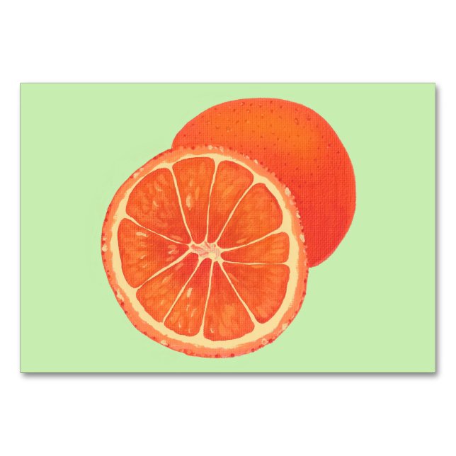 Orange Oranges Fruit Reading Flashcards Adults Table Number (Front)