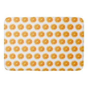 Orange Oranges Patterned Bath Mat