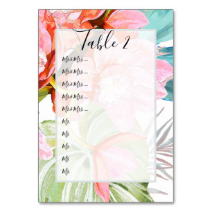 Orange Orchid+Palm Table No. pin to board Table Number