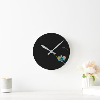 Orange Orchid Wall Clock