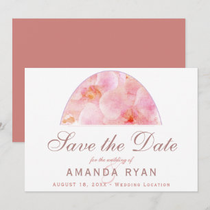 Orange Orchid Watercolor Flower Floral Wedding Save The Date