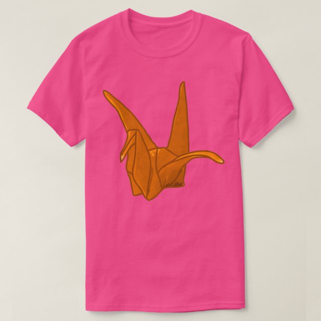 Orange Origami Crane T-Shirt (Design Front)