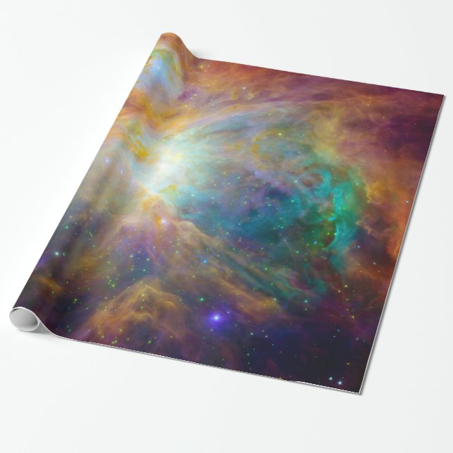Orange Orion Nebula Hubble Astronomy Space Wrapping Paper (Unrolled)
