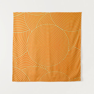 Orange ornamental seamless pattern tapestry