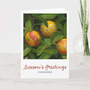 Orange Ornaments Christmas card
