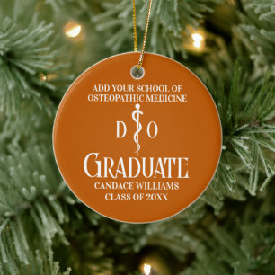 Orange Osteopathic Medical School Graduation Ceramic Tree Decoration